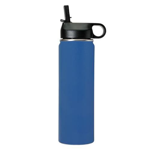 LaserGram Personalized 20oz Water Bottle, Snail (Dark Blue) | Engraved Gift, Vacuum Insulated Stainless Steel, Flip-Top Straw Lid, Laser Engraved With Your Name - color: Dark Blue, size: 20 Ounces