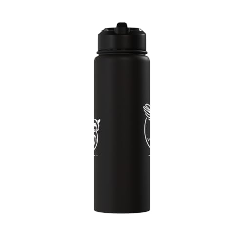 Sugar Glider Line Art Animal Lover Stainless Steel Insulated Water Bottle - color: Black