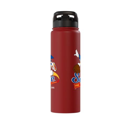 Sonic the Hedgehog - Sonic Baseball Est. 1991 Stainless Steel Insulated Water Bottle - color: Red