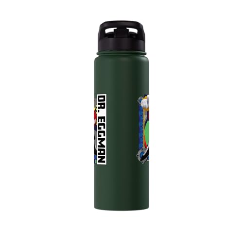 Sonic the Hedgehog - In the Zone - Dr. Eggman Stainless Steel Insulated Water Bottle - color: Dark Green
