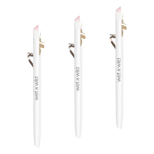 wet n wild Eyebrow and Liner Brush, Soft Fibers, Pack of 3 | Flat Angled | Ultra-Thin Precision - color: Brow & Liner Duo Brush, size: 7.28 in (Pack of 3)