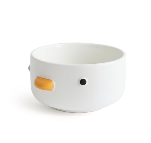 PURROOM Funny Cute Duck Bowl, Handmade Glaze Duck Safety Ceramics 17oz Soup Bowls, 4.6'' Rice Bowl. (500ML) - size: 4.6'' Soup Bowl