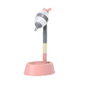 NACOCO Pet Standing Water Dispenser - Cat Dog Standing Bowl with Detachable Pole Automatically Feeding Water Height Adjustable(Grey-Pink Ear) - color: Grey-Pink Ear