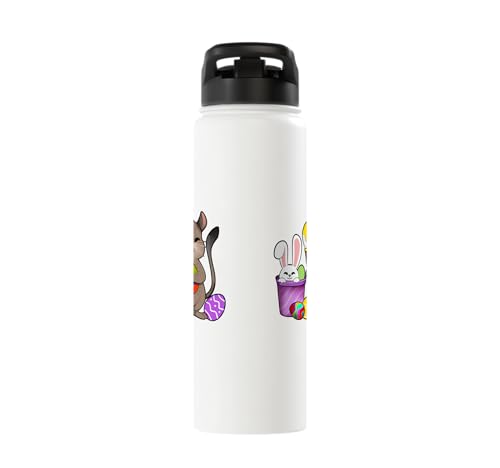 Cute degu painting Easter eggs Stainless Steel Insulated Water Bottle - color: White
