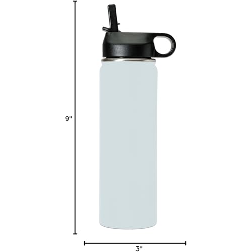 LaserGram Personalized 20oz Water Bottle, Tree Frog (Light Blue) | Engraved Gift, Vacuum Insulated Stainless Steel, Flip-Top Straw Lid, Laser Engraved With Your Name - color: Light Blue, size: 20 Ounces