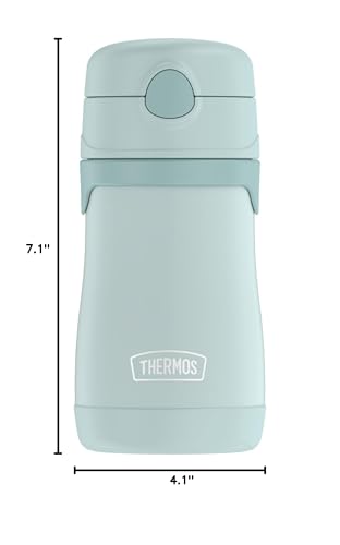 THERMOS BABY 10 ounce Stainless Steel Vacuum Insulated Straw Bottle, Mint - color: Mint, size: 10 Ounces