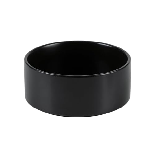 Havniva Ceramic Dog Bowls, 6.1” Dog Food and Water Bowl, Pet Feeding Bowl | Dog Food Bowl for Small Dogs, Food-Grade Ceramic, Dog Water Bowl with Non-Slip Rubber Base, Large Capacity, Dishwasher Safe - color: Matte Black, size: 6.1" - Bowl