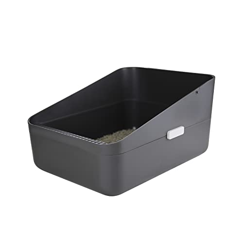 Sfozstra Small Cat Litter Box: Leak Resistant Durable Removable Tray | Cats Under 8 lbs / Anti Tracking Pedal / Easy Cleaning / Space Saving / Indoor Apartment Use