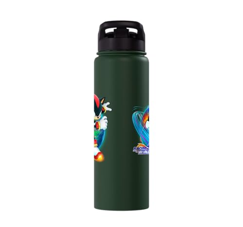 Sonic the Hedgehog - Racing Around the World Shadow Stainless Steel Insulated Water Bottle - color: Dark Green