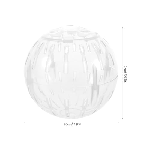 POPETPOP 4 Inch Hamster Running Ball Toy Transparent Small Pet Exercise Ball Safe Rolling Wheel for Hamsters Gerbils Chinchillas - color: White
