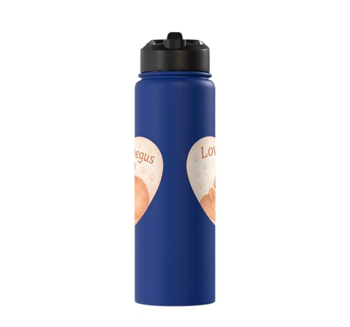 Love My Degus Heart Degu Lover Stainless Steel Insulated Water Bottle - color: Royal Blue