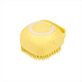 Pet Grooming Bath Brush with Shampoo Dispenser, Soft Silicone Bristle Massage Brush for Dogs and Cats, Gentle Scrubber for Long & Short Haired Pets, Shower Bathing Grooming -yellow - color: Yellow