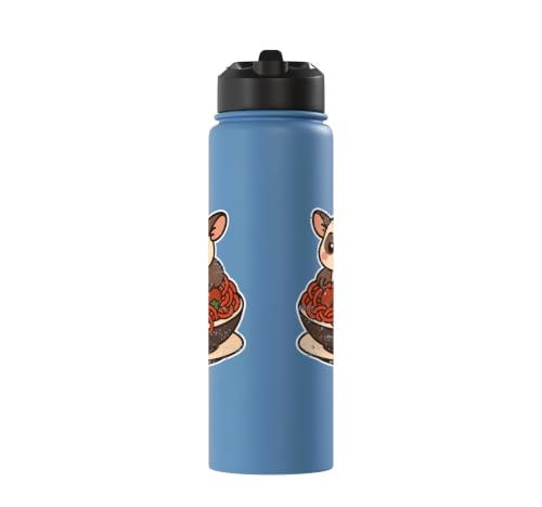Cute Sugar Glider Spaghetti Pasta Stainless Steel Insulated Water Bottle - color: Light Blue