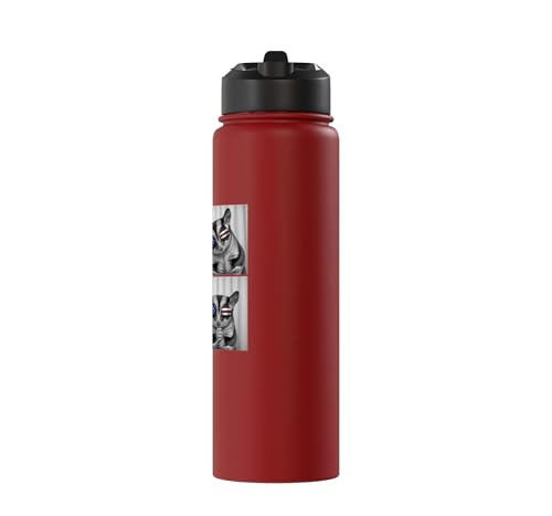 Sugar Glider 4th of July US American Flag Patriotic Stainless Steel Insulated Water Bottle - color: Red