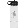LaserGram Personalized 20oz Water Bottle, Tree Frog (White) | Engraved Gift, Vacuum Insulated Stainless Steel, Flip-Top Straw Lid, Laser Engraved With Your Name - color: White, size: 20 Ounces