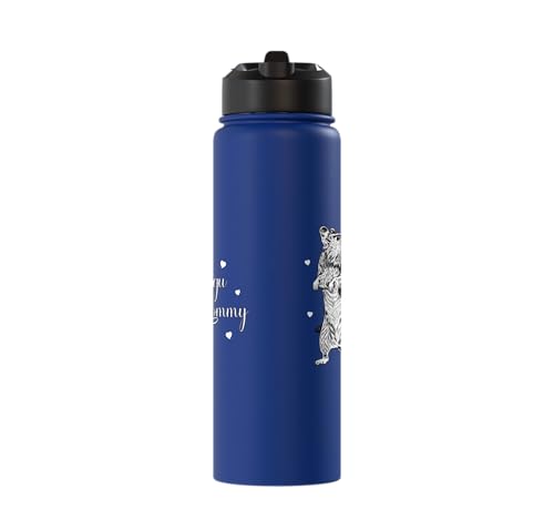 Rodent lovers - Degu Mommy Stainless Steel Insulated Water Bottle - color: Royal Blue
