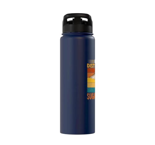 Easily Distracted By Sugar Gliders Cute Sugar Glider Costume Stainless Steel Insulated Water Bottle - color: Navy Blue