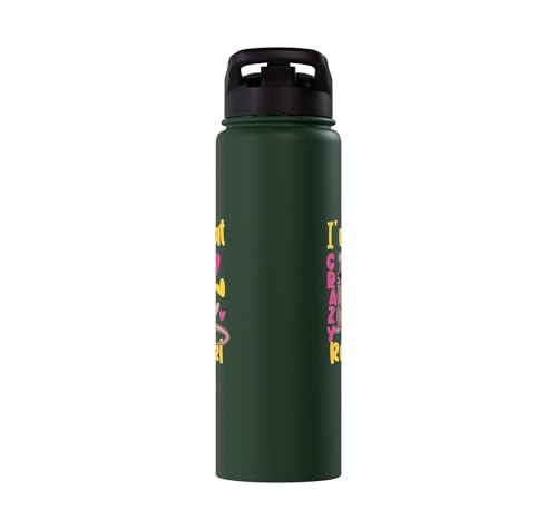 Funny Rat Design for Girls and Women Stainless Steel Insulated Water Bottle - color: Dark Green