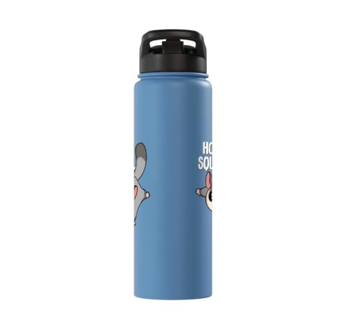 Cute Womens Girls Kids Mom Hover Squirrel Sugar Glider Lover Stainless Steel Insulated Water Bottle - color: Light Blue