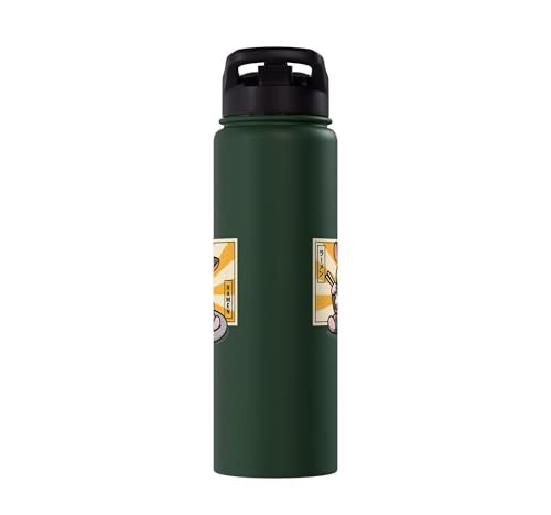 Womens Girls Cute Kawaii Japanese Ramen Sugar Glider Lover Stainless Steel Insulated Water Bottle - color: Dark Green