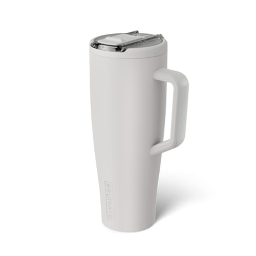 BrüMate Era Flip 40oz Tumbler with 100% Leakproof Covered Straw Lid | Hygienic Covered Straw | Insulated Stainless Steel Water Bottle with Handle | Cup Holder Friendly | BPA-Free (Dune) - color: Dune, size: 40 Ounces