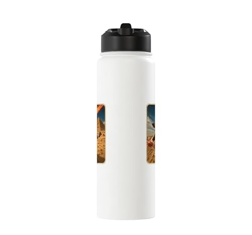 Funny Sugar Glider Riding Scooter Stainless Steel Insulated Water Bottle - color: White