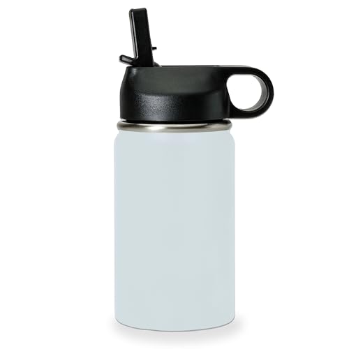 LaserGram Personalized 12oz Water Bottle, Rabbit (Light Blue) | Engraved Gift, Vacuum Insulated Stainless Steel, Flip-Top Straw Lid, Laser Engraved With Your Name - color: Light Blue, size: 12 Ounces