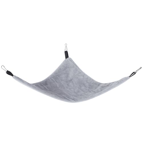 Acouto Small Pet Hammock Hanging Bed for Squirrel Hamster Sugar Glider Guinea Pig Guinea Pig Hammock Hamster Small Animal Corner or for Cage Rat Outdoor Squirrel Pssop Hammo (Grey) - color: Grey