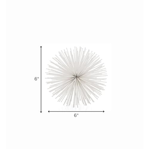 Modern Day Accents 5467 Erizo Urchin Small White Sphere, 6" D - color: White, size: Small