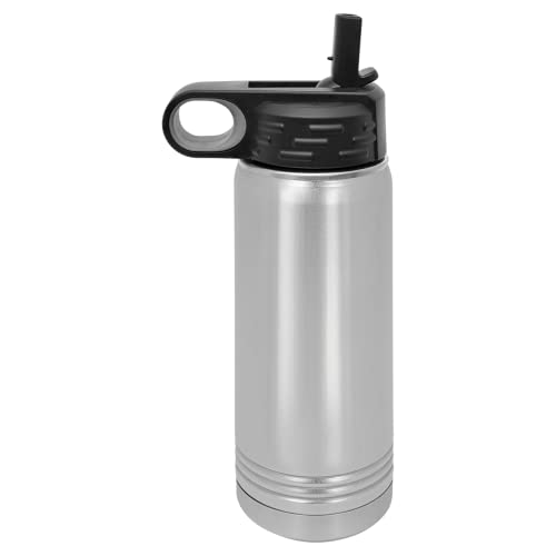 LaserGram Personalized 20oz Water Bottle, Tree Frog (Stainless) | Engraved Gift, Vacuum Insulated Stainless Steel, Flip-Top Straw Lid, Laser Engraved With Your Name - color: Stainless Steel, size: 20 Ounces