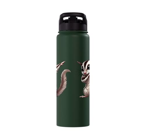 Sugar Glider, Dabbing | Kids, Girls, Boys | Sugar Glider Stainless Steel Insulated Water Bottle - color: Dark Green