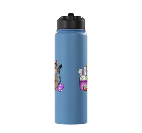 Cute degu painting Easter eggs Stainless Steel Insulated Water Bottle - color: Light Blue
