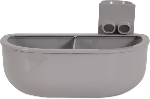 Petmate Double Diner Kennel Bowl, Gray, Small (Pack of 6) - size: 1 Count (Pack of 6)