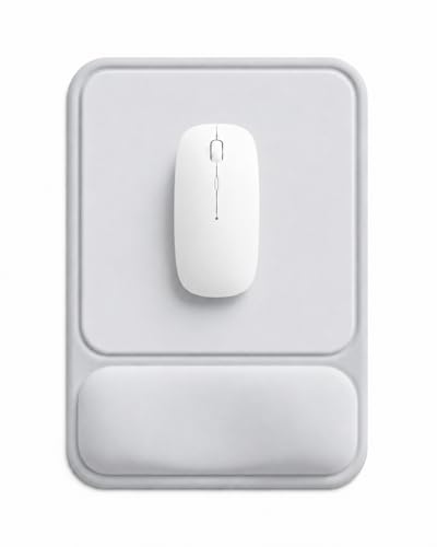 Ergonomic Mouse Pad with Wrist Rest, Gel Mousepad with Soft Wrist Support, Non-Slip PU Base, Smooth Surface Mouse Pad for Wrist Pain Relief, Computer Laptop Office Home & Gaming (Grey) - color: Grey