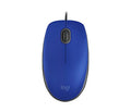 Logitech M110 Wired USB Mouse, Silent Buttons, Comfortable Full-Size Use Design, Ambidextrous PC/Mac/Laptop - Blue - color: Blue