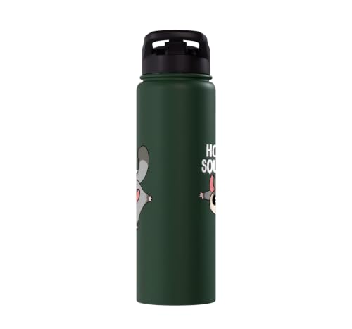 Cute Womens Girls Kids Mom Hover Squirrel Sugar Glider Lover Stainless Steel Insulated Water Bottle - color: Dark Green