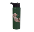 I Just Really Like Naked Moles Ok? Funny Naked Mole Rat Stainless Steel Insulated Water Bottle - color: Dark Green