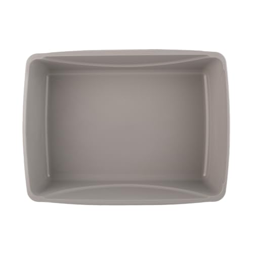 Petmate Open Cat Litter Box, Extra Large Nonstick Pan Durable Standard Litter Box, Mouse Grey Great for Small & Large Cats Easy to Clean, Made in USA | Made in USA, easy to clean standard tray for small and big felines, smooth surface releases clumps, sim