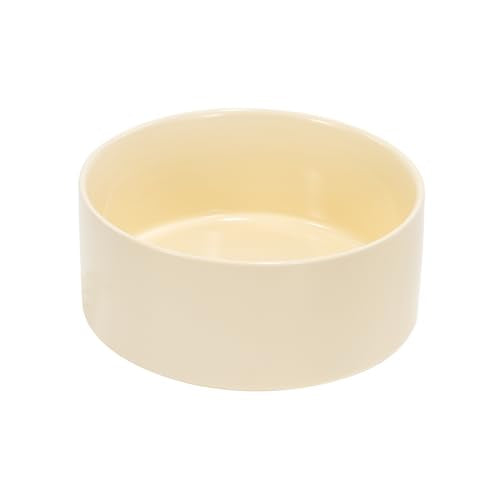 SPUNKYJUNKY 13.5OZ Ceramic Dog and Cat Bowl, Modern Cute Weighted Food Water Bowl for Replacement Beige (1 Pack) - color: Beige, size: 1.7 CUPS
