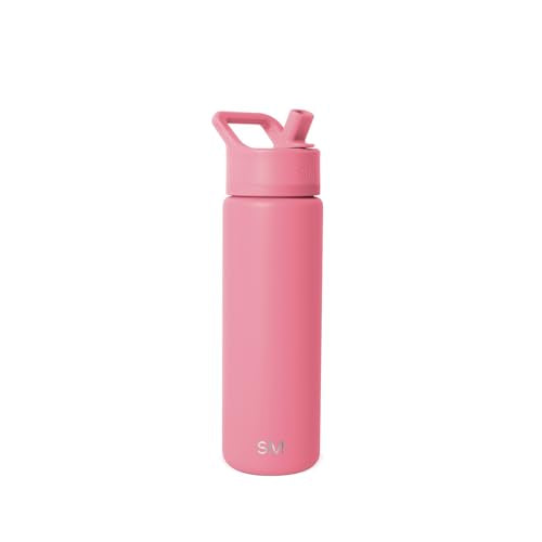 Simple Modern Insulated Water Bottle with Straw | 22oz | Pink | Summit Stainless Steel Water Bottles, Metal Cup | Leak Proof for School, Gym, Travel, Sports | Velvet Pink - color: -Velvet Pink, style: 22oz