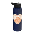 Love My Degus Heart Degu Lover Stainless Steel Insulated Water Bottle - color: Navy Blue