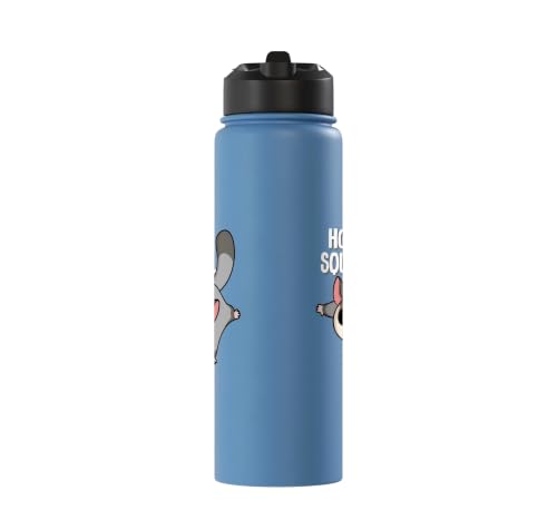 Cute Womens Girls Kids Mom Hover Squirrel Sugar Glider Lover Stainless Steel Insulated Water Bottle - color: Light Blue