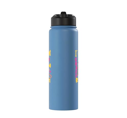 Funny Rat Design for Girls and Women Stainless Steel Insulated Water Bottle - color: Light Blue