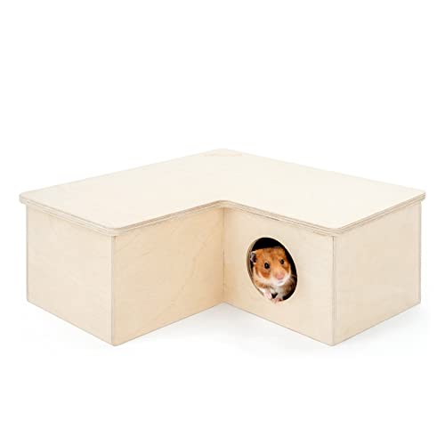 Niteangel Multi-Chamber Hamster House Maze: 1 Entrance 3 Rooms Maze Habitat | No-Disturb Removable Lid - Encourage Pets Hide and Explore Freely Hideout & Tunnel Maze Toys for Hamster Gerbils Mice Lemming - size: 3-Room Large