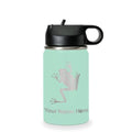 LaserGram Personalized 12oz Water Bottle, Tree Frog (Teal) | Engraved Gift, Vacuum Insulated Stainless Steel, Flip-Top Straw Lid, Laser Engraved With Your Name - color: Teal, size: 12 Ounces