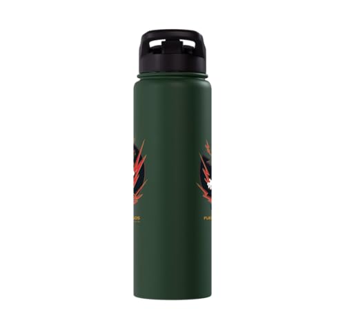 Sonic the Hedgehog 3 - Shadow "Fueled by Chaos" Stainless Steel Insulated Water Bottle - color: Dark Green