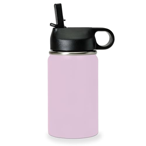 LaserGram Personalized 12oz Water Bottle, Snail (Lavender) | Engraved Gift, Vacuum Insulated Stainless Steel, Flip-Top Straw Lid, Laser Engraved With Your Name - color: Lavender, size: 12 Ounces