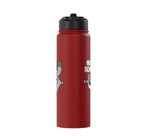Cute Womens Girls Kids Mom Hover Squirrel Sugar Glider Lover Stainless Steel Insulated Water Bottle - color: Red