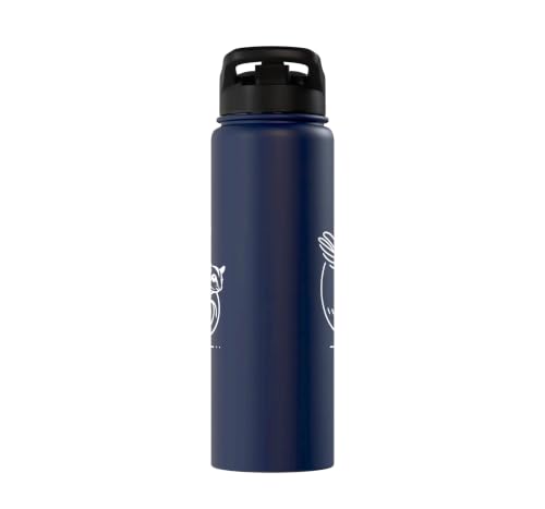 Sugar Glider Line Art Animal Lover Stainless Steel Insulated Water Bottle - color: Navy Blue
