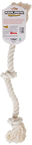 Flossy Chews 100-Percent Cotton White 3-Knot Rope Tug, Large, 25-Inch